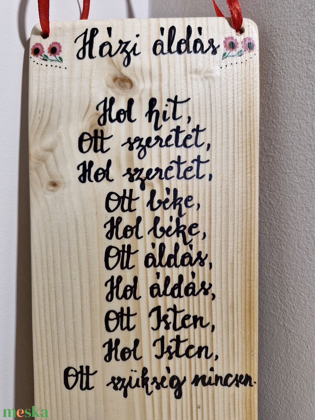 Házi áldás natúr ajtódísz  - otthon & életmód - dekoráció - ajtó- és ablak dekoráció - ajtódísz & kopogtató - Meska.hu