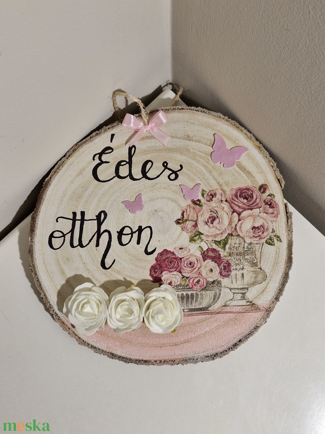Édes otthon rózsás ajtódísz - otthon & életmód - dekoráció - ajtó- és ablak dekoráció - ajtódísz & kopogtató - Meska.hu