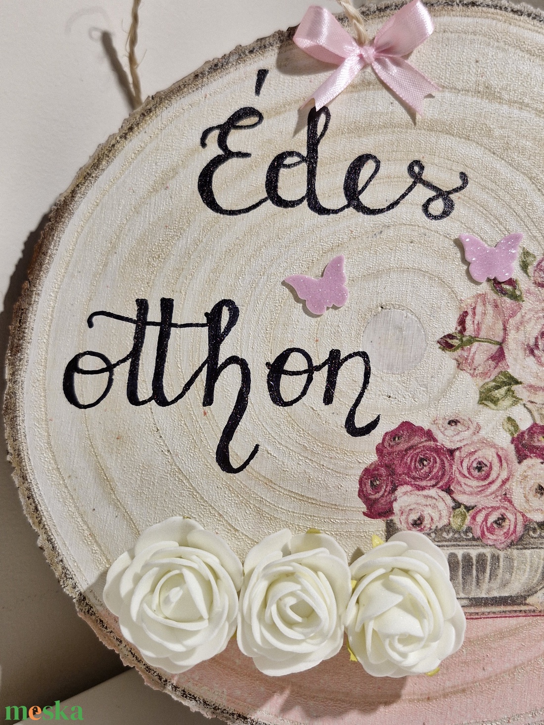 Édes otthon rózsás ajtódísz - otthon & életmód - dekoráció - ajtó- és ablak dekoráció - ajtódísz & kopogtató - Meska.hu