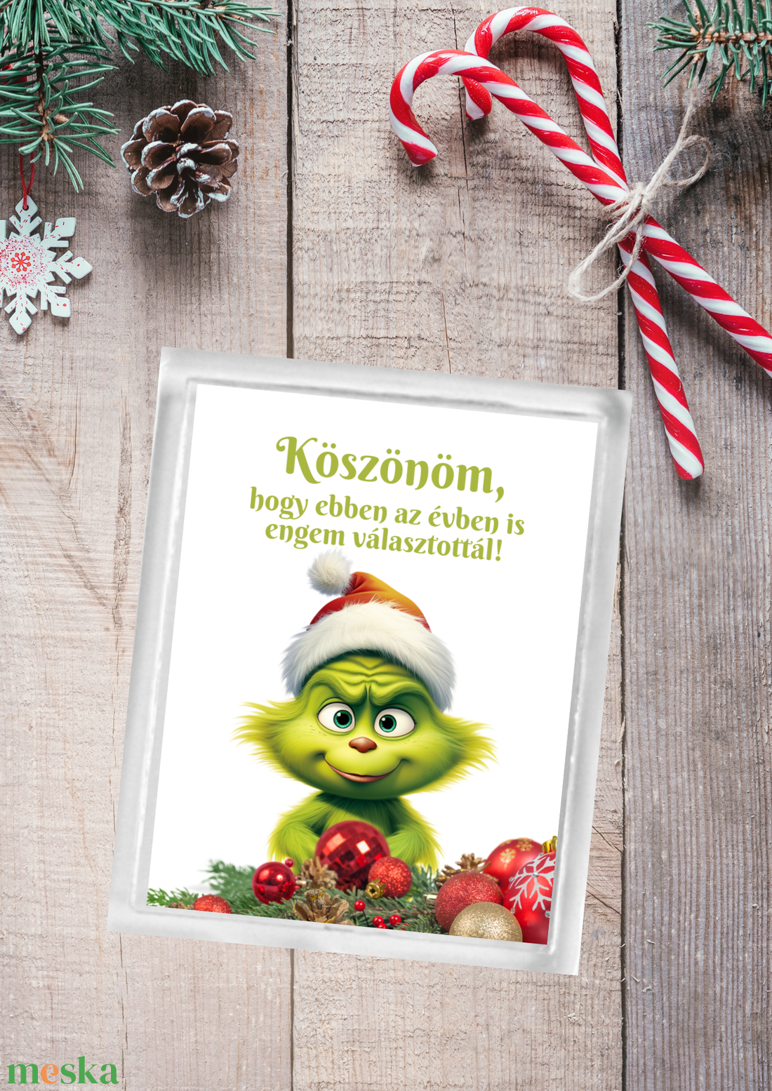 Grincses hűtőmágnes, kárácsonyi hűtőmágnes - karácsony - karácsonyi lakásdekoráció - karácsonyi lakásdíszek - Meska.hu