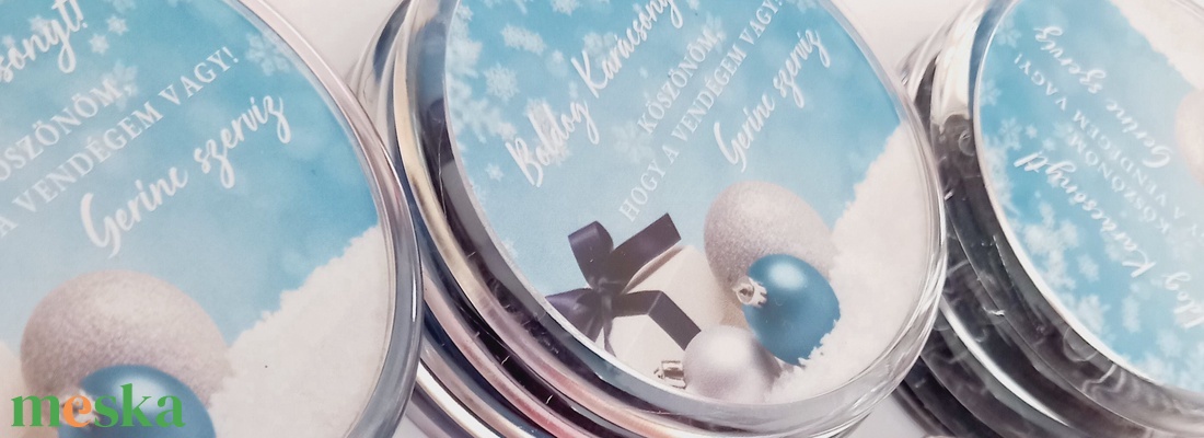 Személyre Szabható Karácsonyi Hűtőmágnes  Egyedi Felirattal, Kollégáknak vagy Vendégeknek - karácsony - karácsonyi lakásdekoráció - karácsonyi lakásdíszek - Meska.hu