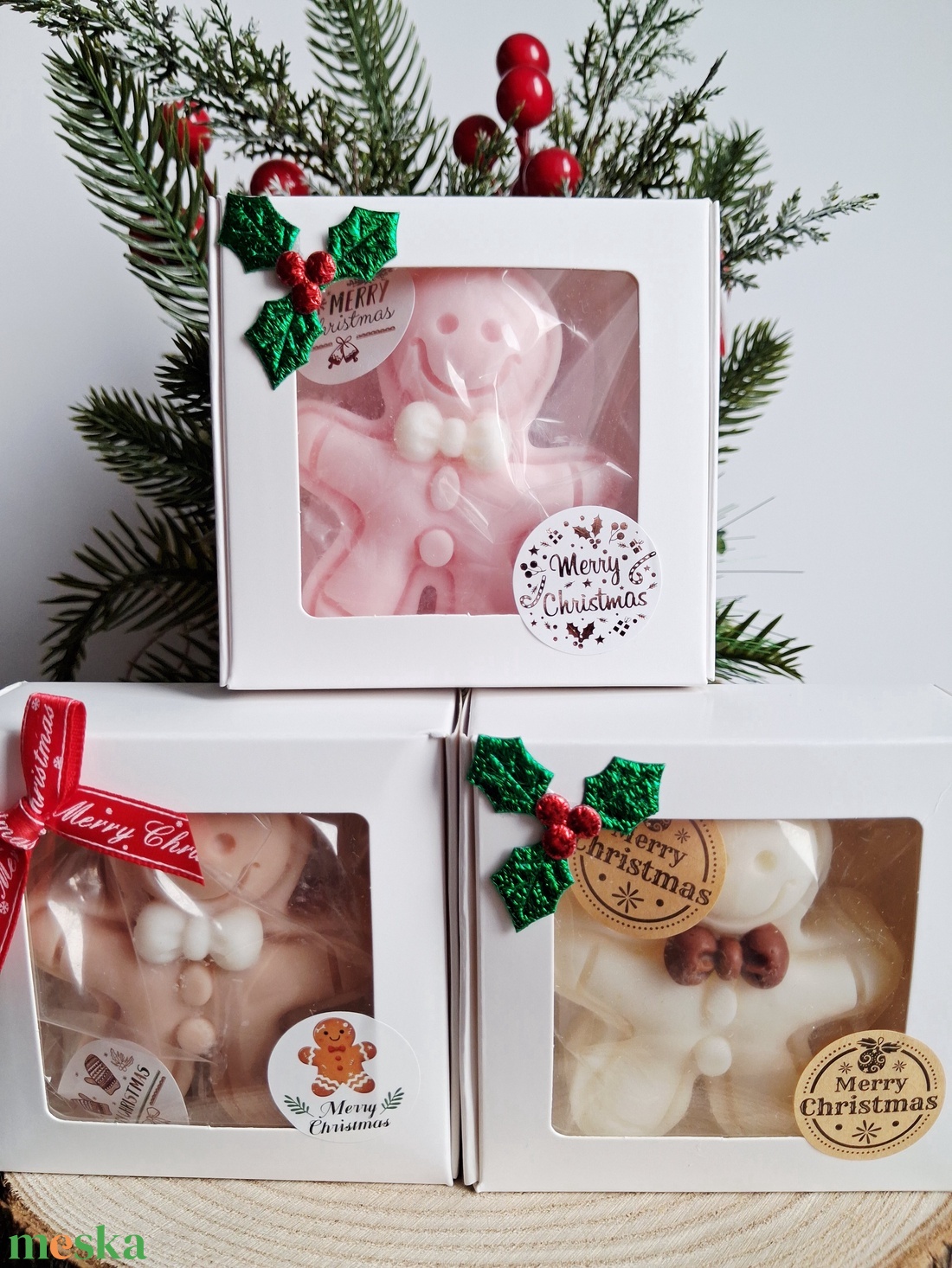 Karácsonyi illatgyertya díszdobozban - karácsony - karácsonyi lakásdekoráció - karácsonyi illatgyertya, mécses - Meska.hu