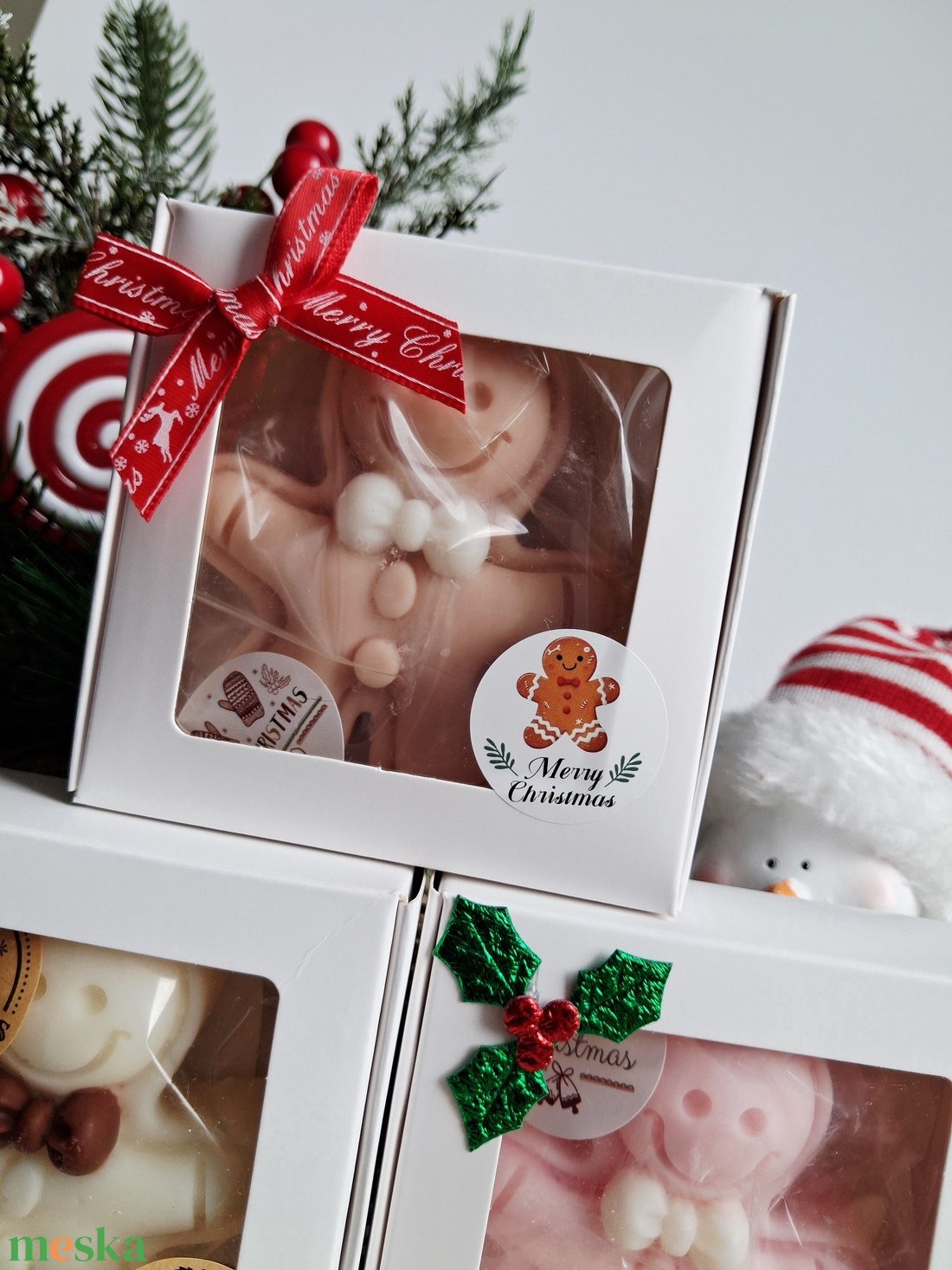 Karácsonyi illatgyertya díszdobozban - karácsony - karácsonyi lakásdekoráció - karácsonyi illatgyertya, mécses - Meska.hu