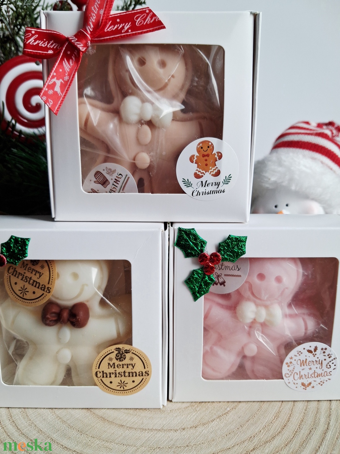 Karácsonyi Mézike formagyertya szójaviaszból - karácsony - karácsonyi lakásdekoráció - karácsonyi illatgyertya, mécses - Meska.hu