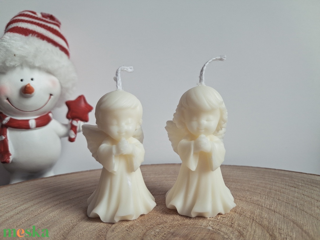 Karácsonyi angyalka pár Illatgyertya Szójaviaszból - karácsony - karácsonyi lakásdekoráció - karácsonyi illatgyertya, mécses - Meska.hu