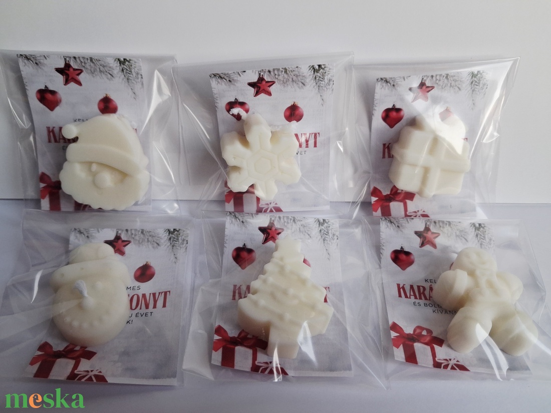 Karácsonyi Mini Illatgyertya csomag Szójaviaszból, kísérőkártyával - karácsony - karácsonyi lakásdekoráció - karácsonyi illatgyertya, mécses - Meska.hu