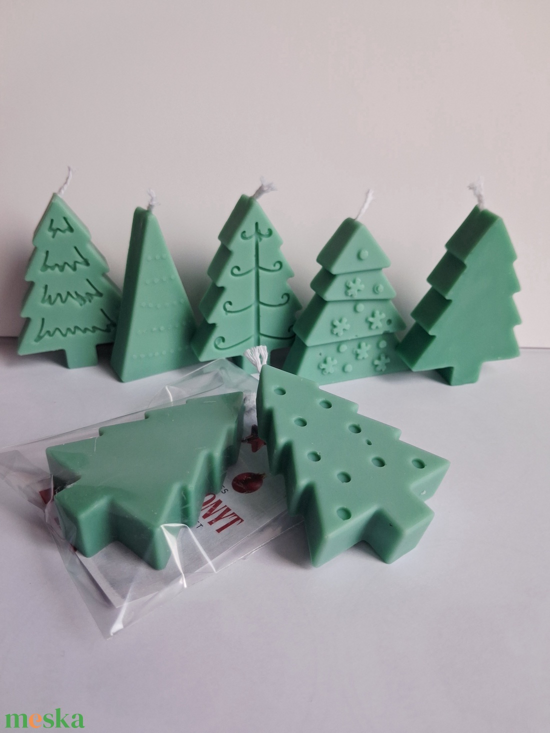 Karácsonyi mini fenyő szójaviasz gyertya,kísérőkártyával - karácsony - karácsonyi lakásdekoráció - karácsonyi illatgyertya, mécses - Meska.hu