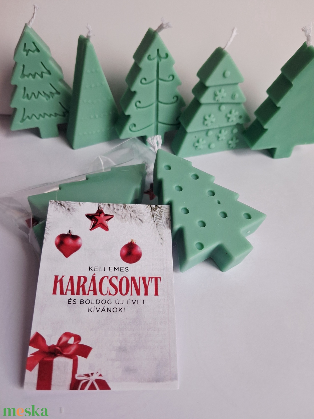 Karácsonyi mini fenyő szójaviasz gyertya,kísérőkártyával - karácsony - karácsonyi lakásdekoráció - karácsonyi illatgyertya, mécses - Meska.hu