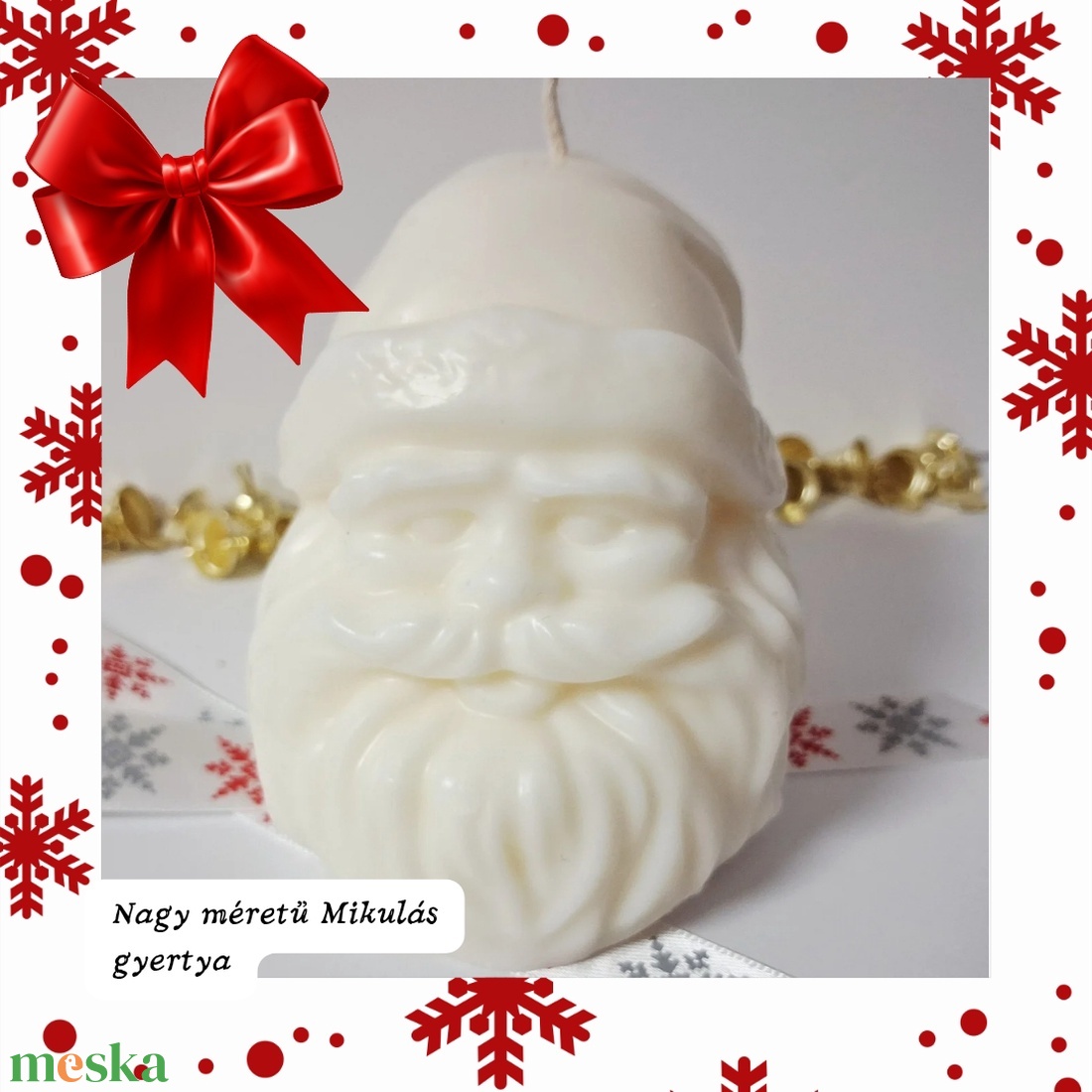 Karácsonyi gyertya (Mikulás) - karácsony - karácsonyi lakásdekoráció - karácsonyi illatgyertya, mécses - Meska.hu