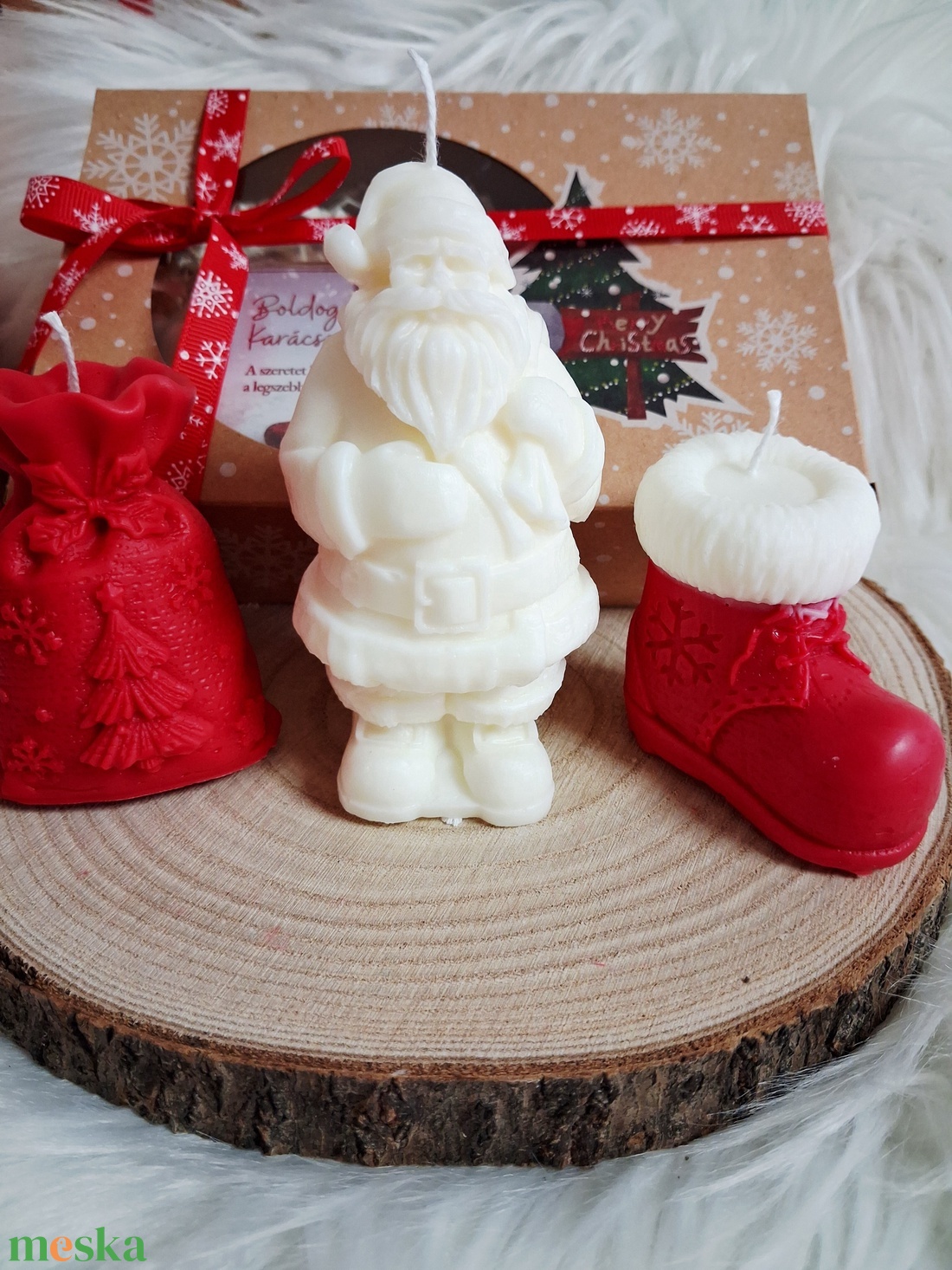 Kézműves karácsonyi gyertyacsomag � Illatos Szójaviasz Gyertyák Díszdobozban - karácsony - karácsonyi lakásdekoráció - karácsonyi illatgyertya, mécses - Meska.hu