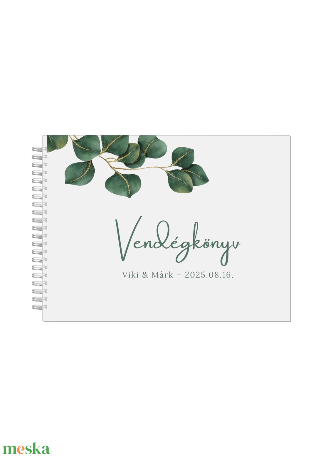 ESKÜVŐI VENDÉGKÖNYV-GREENARY - esküvő - emlék & ajándék - vendégkönyv - Meska.hu