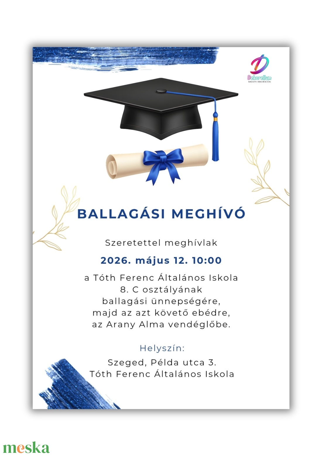 Ballagási Meghívó - otthon & életmód - papír, írószer - ajándékozás kellékei - meghívó - Meska.hu