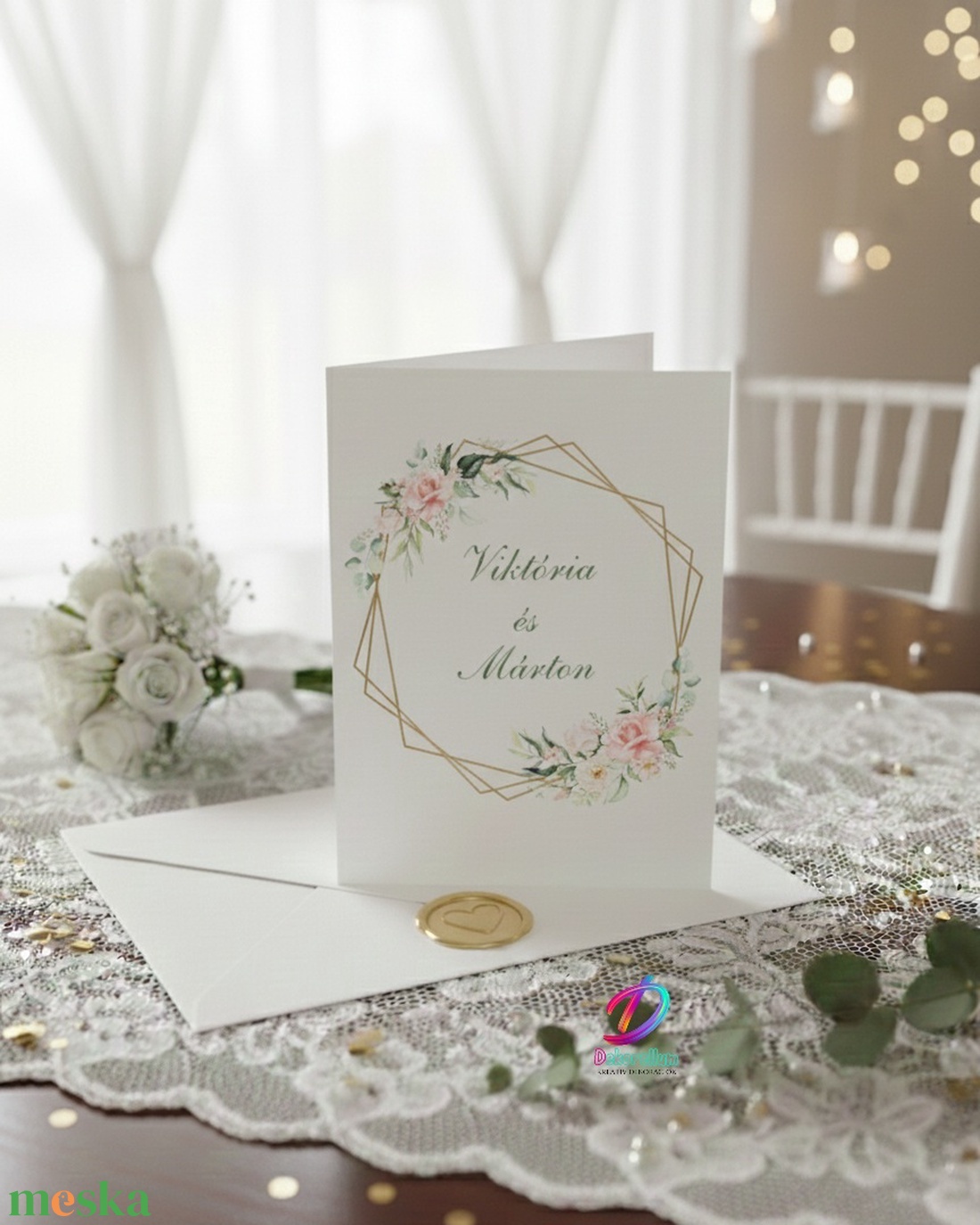 Esküvői meghívó pasztell színekkel - esküvő - meghívó & kártya - meghívó - Meska.hu