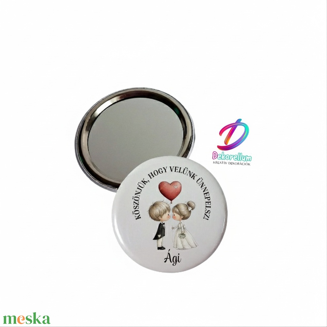 Hasznos esküvői köszönetajándék-Zsebtükör, sminktükör - esküvő - emlék & ajándék - köszönőajándék - Meska.hu