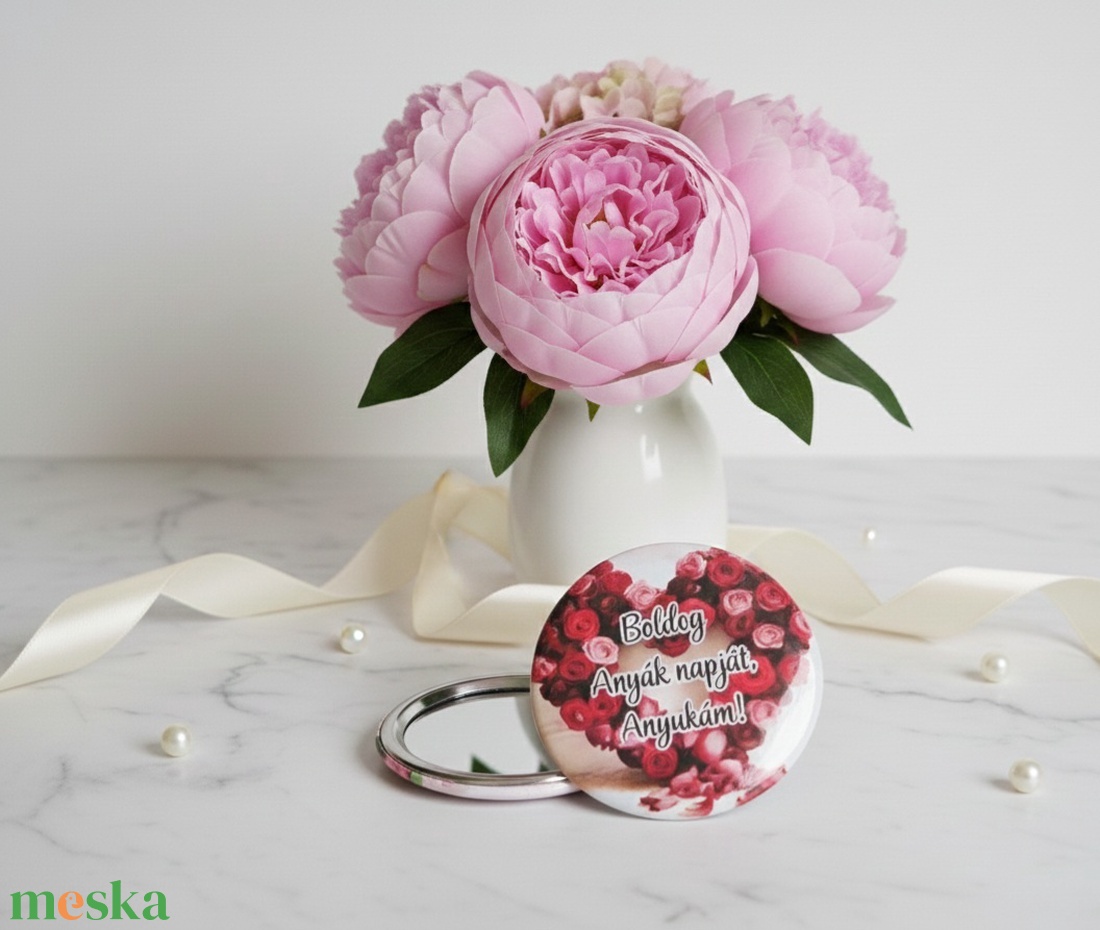 Nőnapi ajándék, Anyák napi ajándék-személyre szabott sminktükör - otthon & életmód - dekoráció - tükör - Meska.hu
