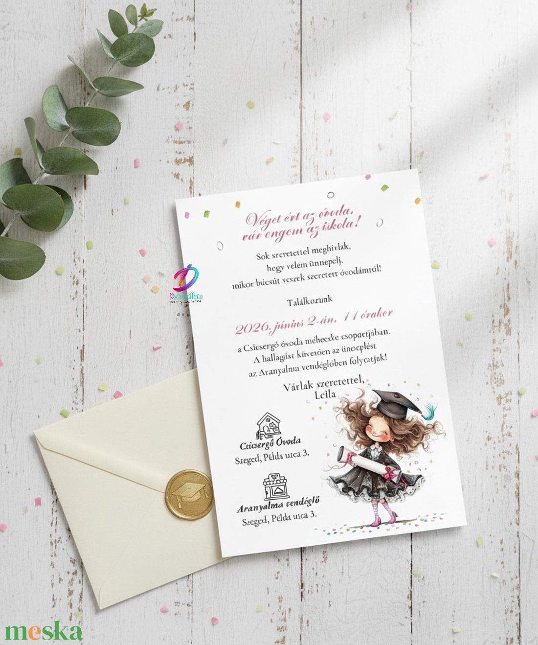 Ballagási Meghívó - otthon & életmód - papír, írószer - ajándékozás kellékei - meghívó - Meska.hu