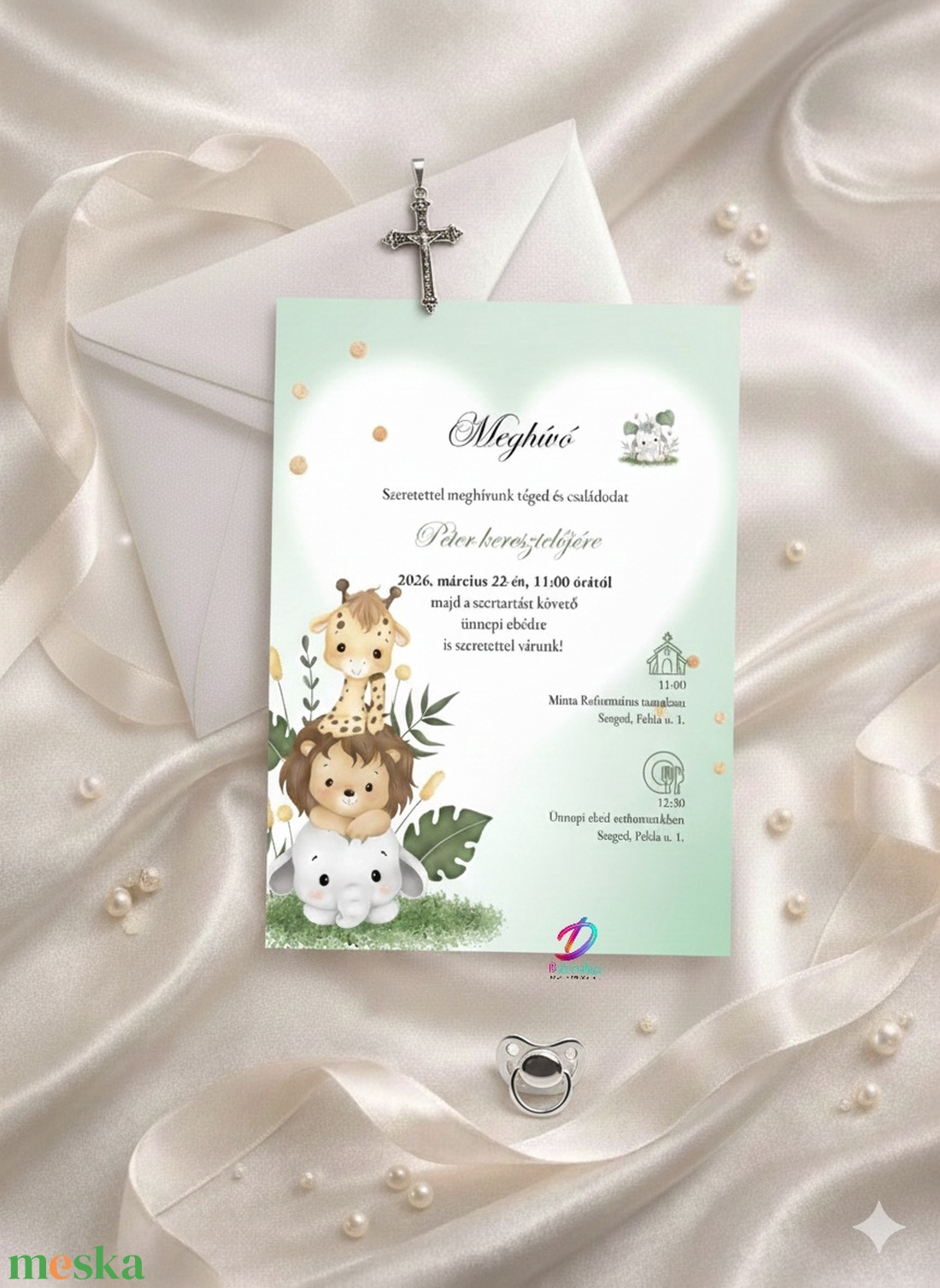 Keresztelési meghívó fiúknak� elegáns, személyre szabott, prémium kivitel - baba - mama - keresztelő kellékek - keresztelő meghívó - Meska.hu