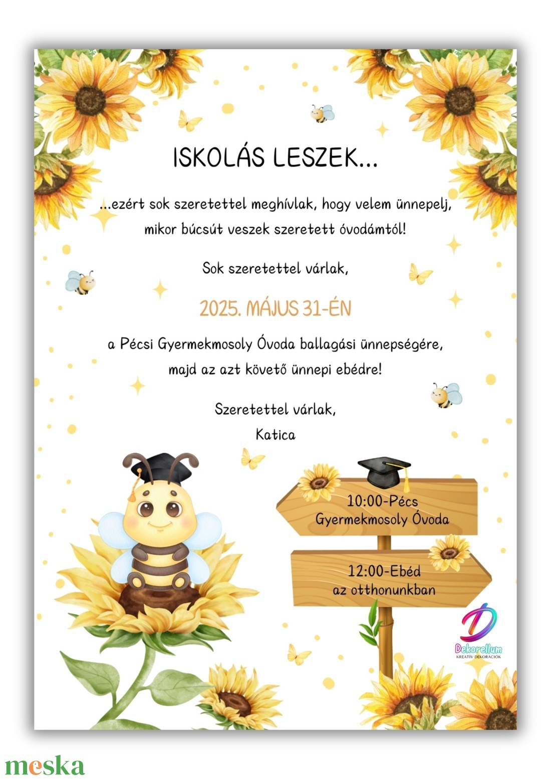 Ovis ballagási meghívó-méhecskés - otthon & életmód - papír, írószer - ajándékozás kellékei - meghívó - Meska.hu