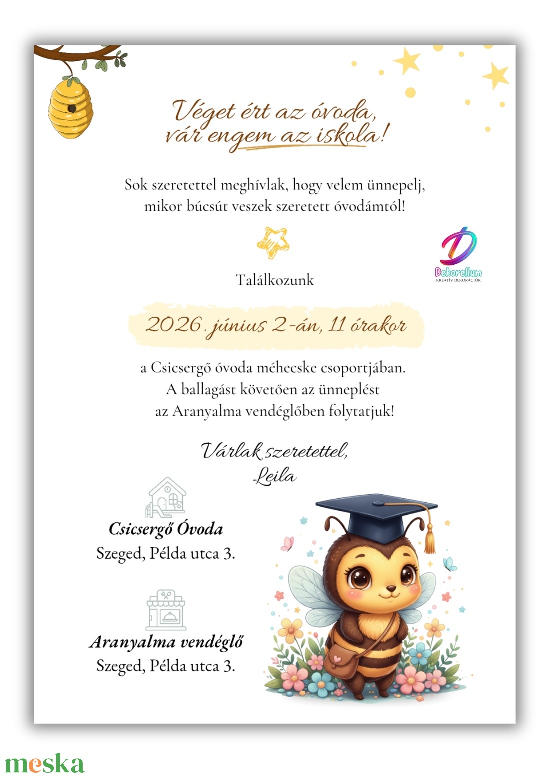 Ovis ballagási meghívó-méhecskés - otthon & életmód - papír, írószer - ajándékozás kellékei - meghívó - Meska.hu