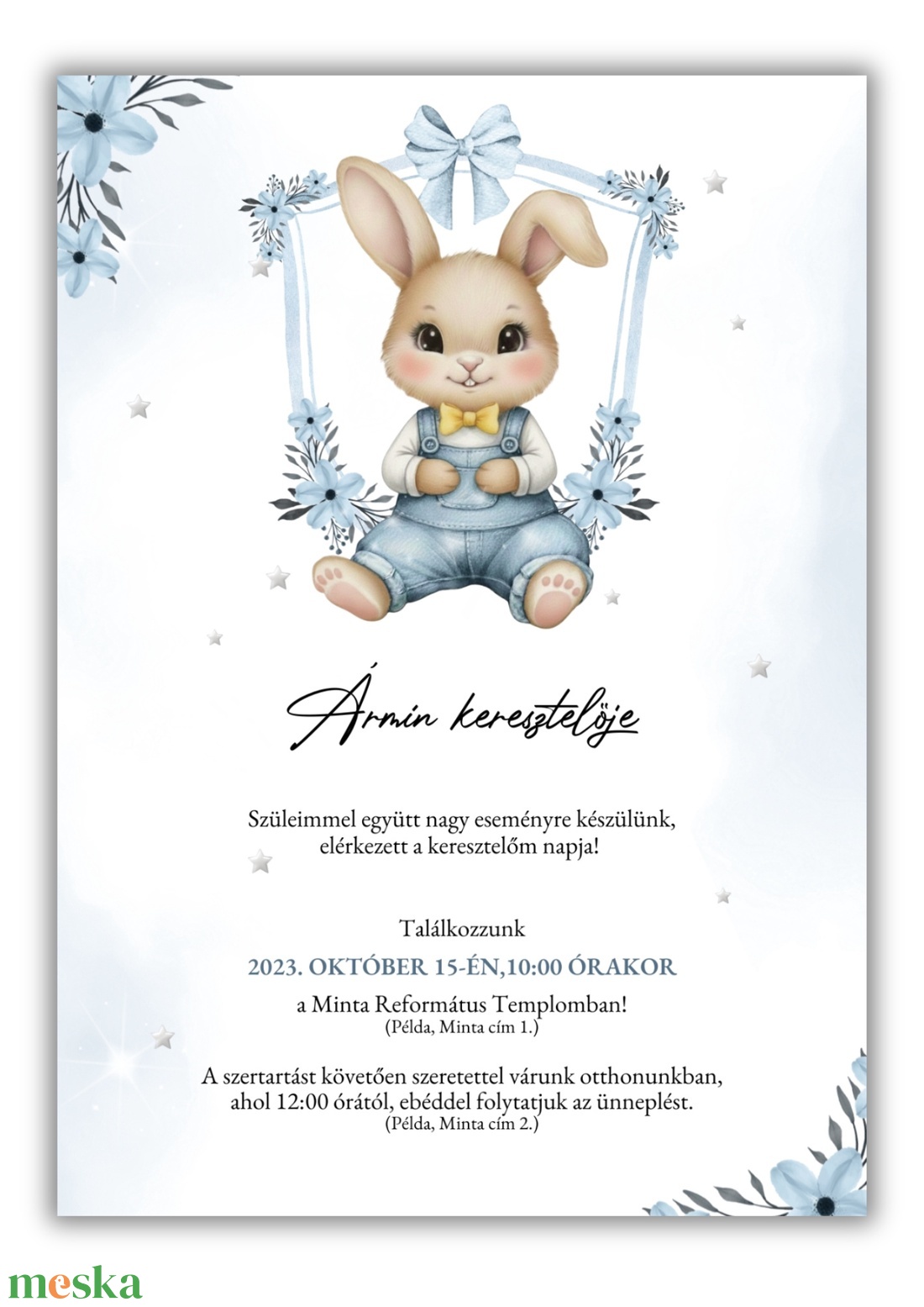 Keresztelési meghívó fiúknak � elegáns, személyre szabott, prémium kivitel - baba - mama - keresztelő kellékek - keresztelő meghívó - Meska.hu