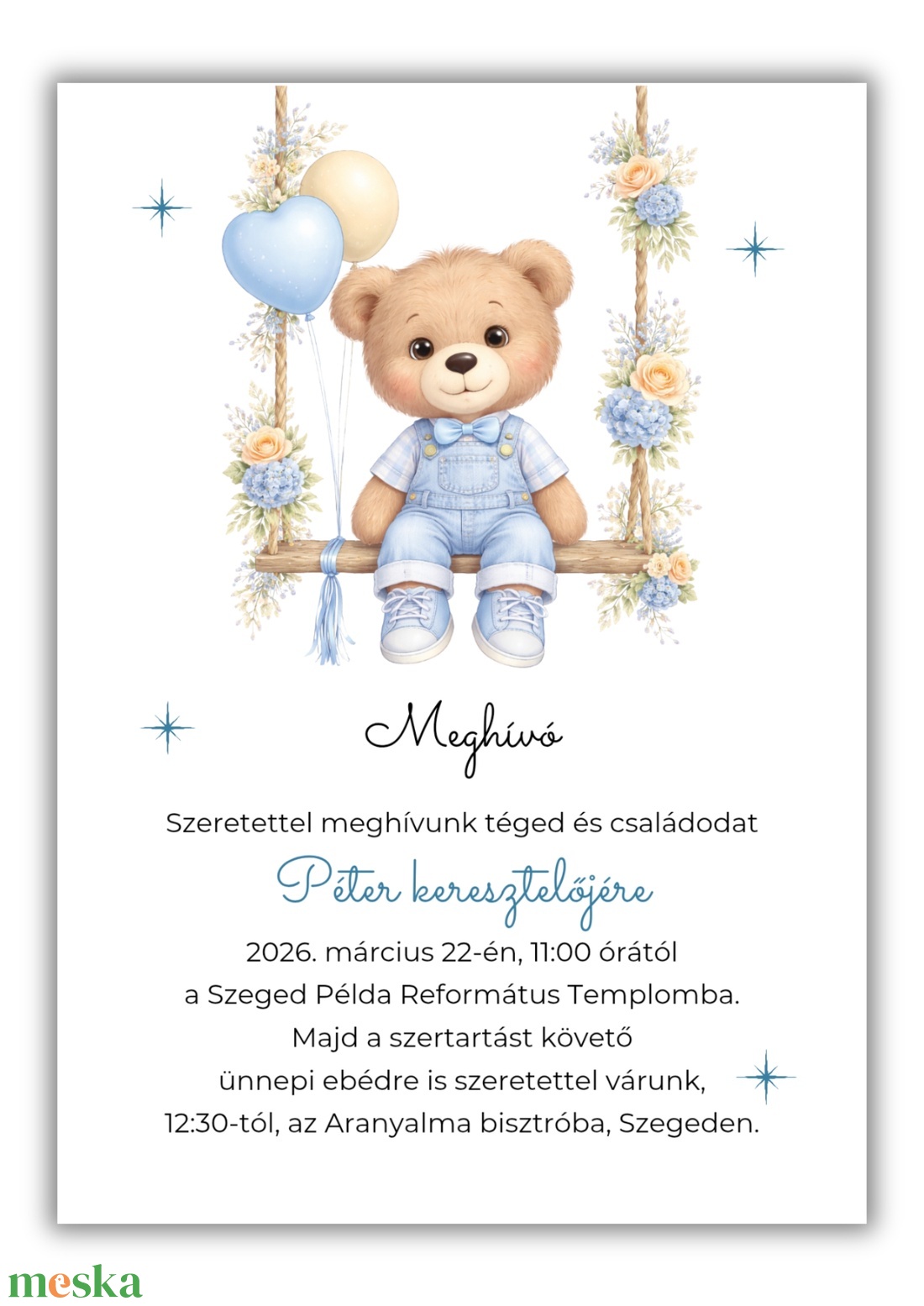 Keresztelési meghívó fiúknak � fiú macis - baba - mama - keresztelő kellékek - keresztelő meghívó - Meska.hu