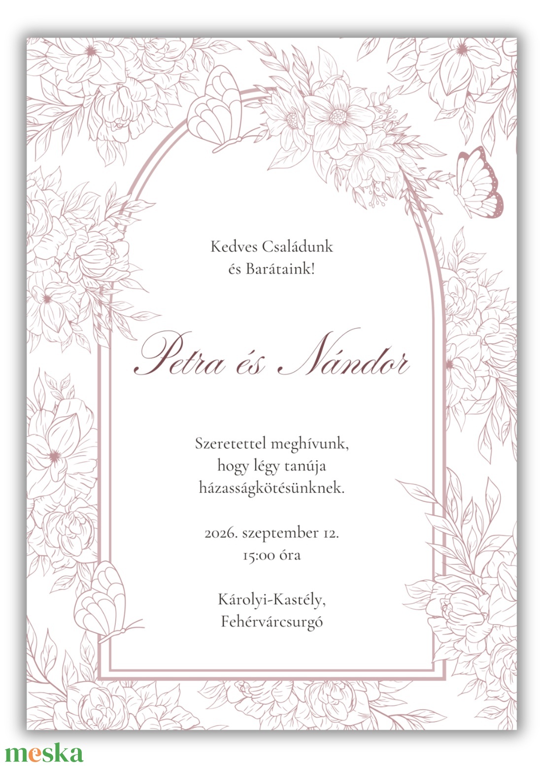 Esküvői meghívó szett, mályva színben - esküvő - meghívó & kártya - meghívó - Meska.hu