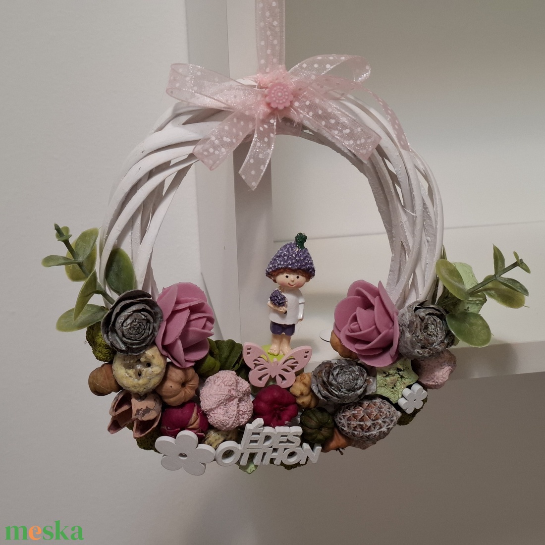 Levendula figurás kopogtató - otthon & életmód - virágdekoráció - virágdíszek - dekor koszorúk, kopogtatók - Meska.hu