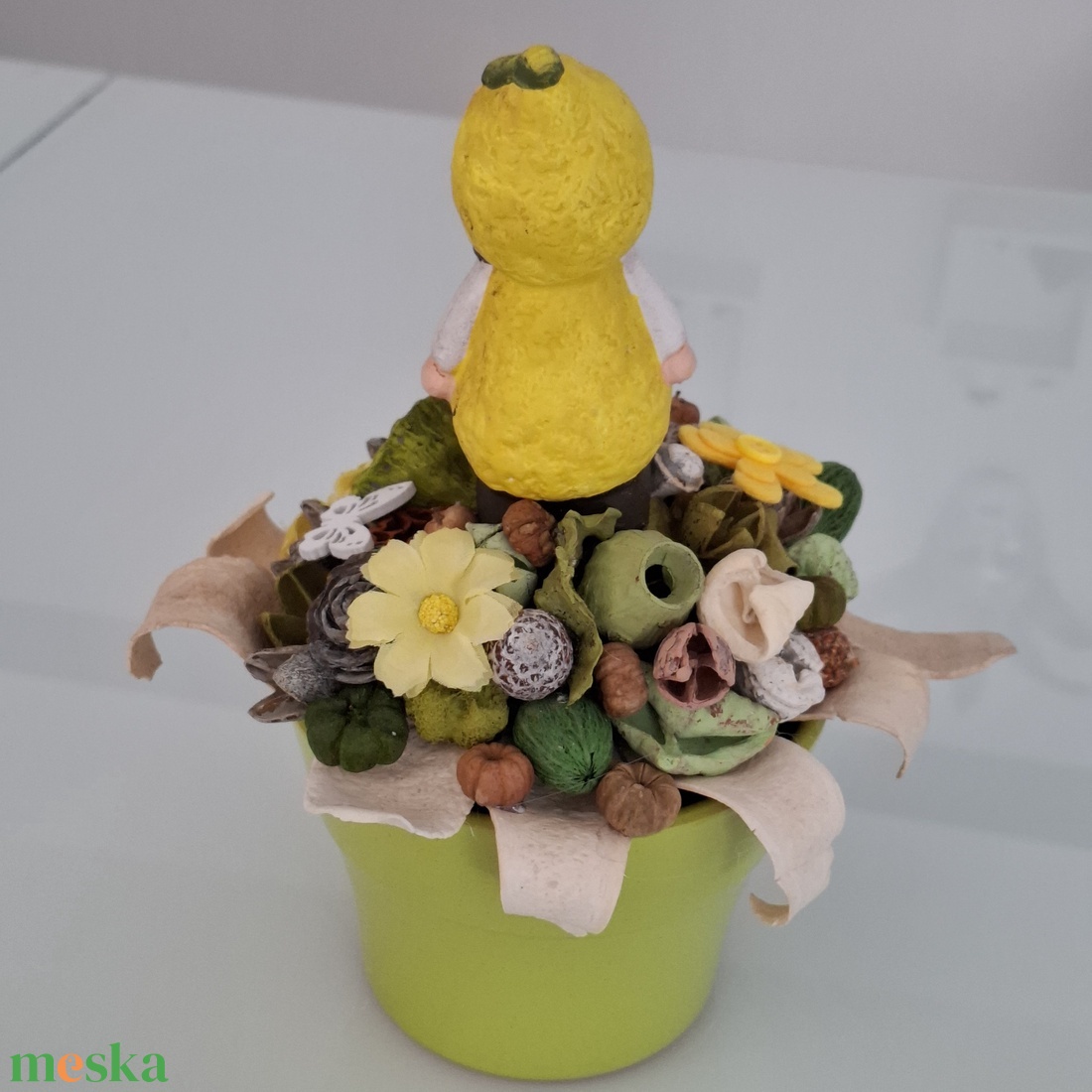 Tavaszi asztaldísz citrom figurával - otthon & életmód - virágdekoráció - virágdíszek - asztali virágdísz - Meska.hu