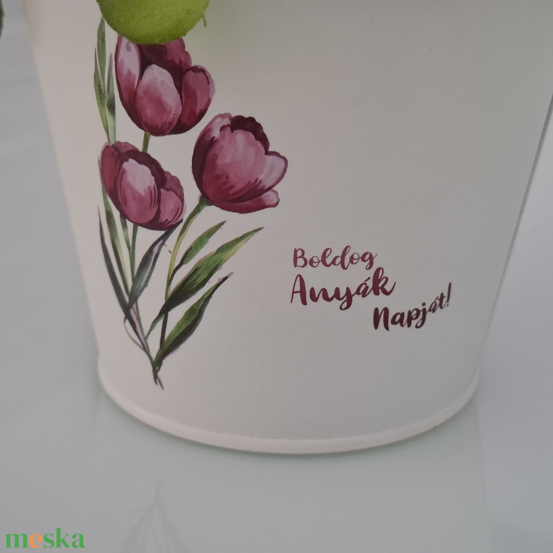 Levendula figurás dísz anyák napi kaspóban - otthon & életmód - virágdekoráció - virágdíszek - virágdísz kaspóban - Meska.hu