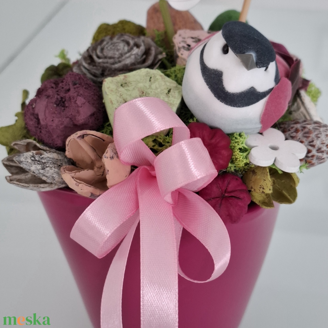 Anyák napi virágdísz orchideával - otthon & életmód - virágdekoráció - virágdíszek - virágdísz kaspóban - Meska.hu