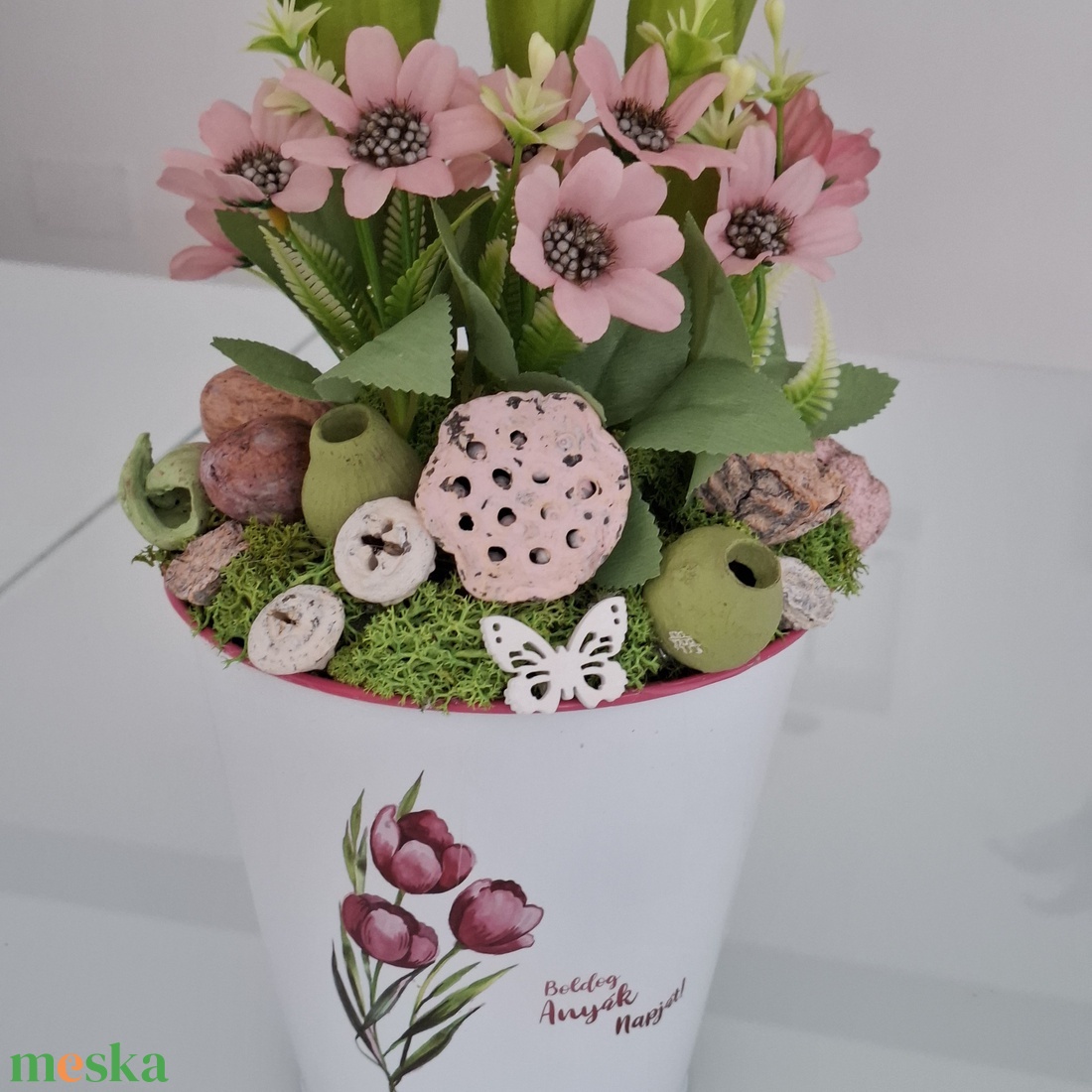 Anyák napi virágdísz tulipánnal - otthon & életmód - virágdekoráció - virágdíszek - asztali virágdísz - Meska.hu