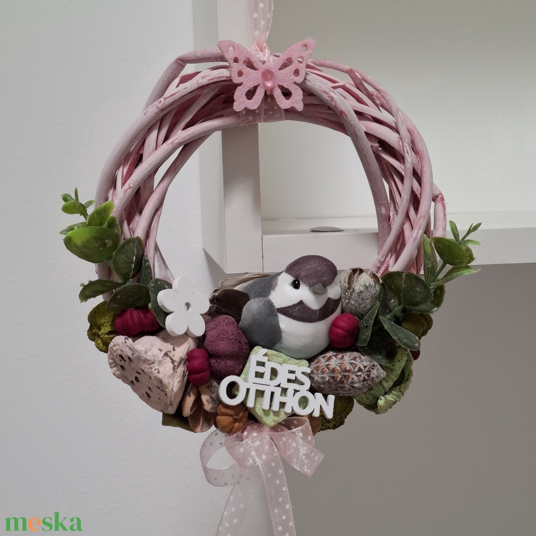 Kopogtató madárral - otthon & életmód - dekoráció - ajtó- és ablak dekoráció - ajtódísz & kopogtató - Meska.hu