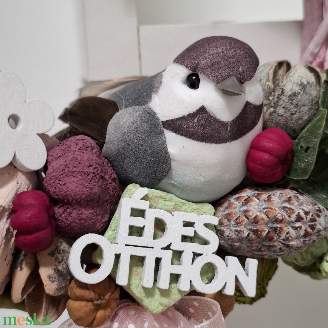 Kopogtató madárral - otthon & életmód - dekoráció - ajtó- és ablak dekoráció - ajtódísz & kopogtató - Meska.hu