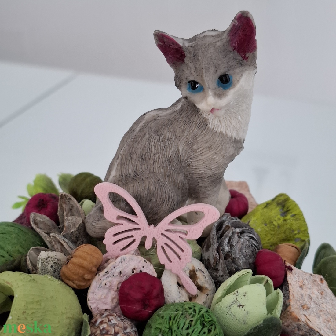 Cicás asztaldísz - otthon & életmód - virágdekoráció - virágdíszek - asztali virágdísz - Meska.hu