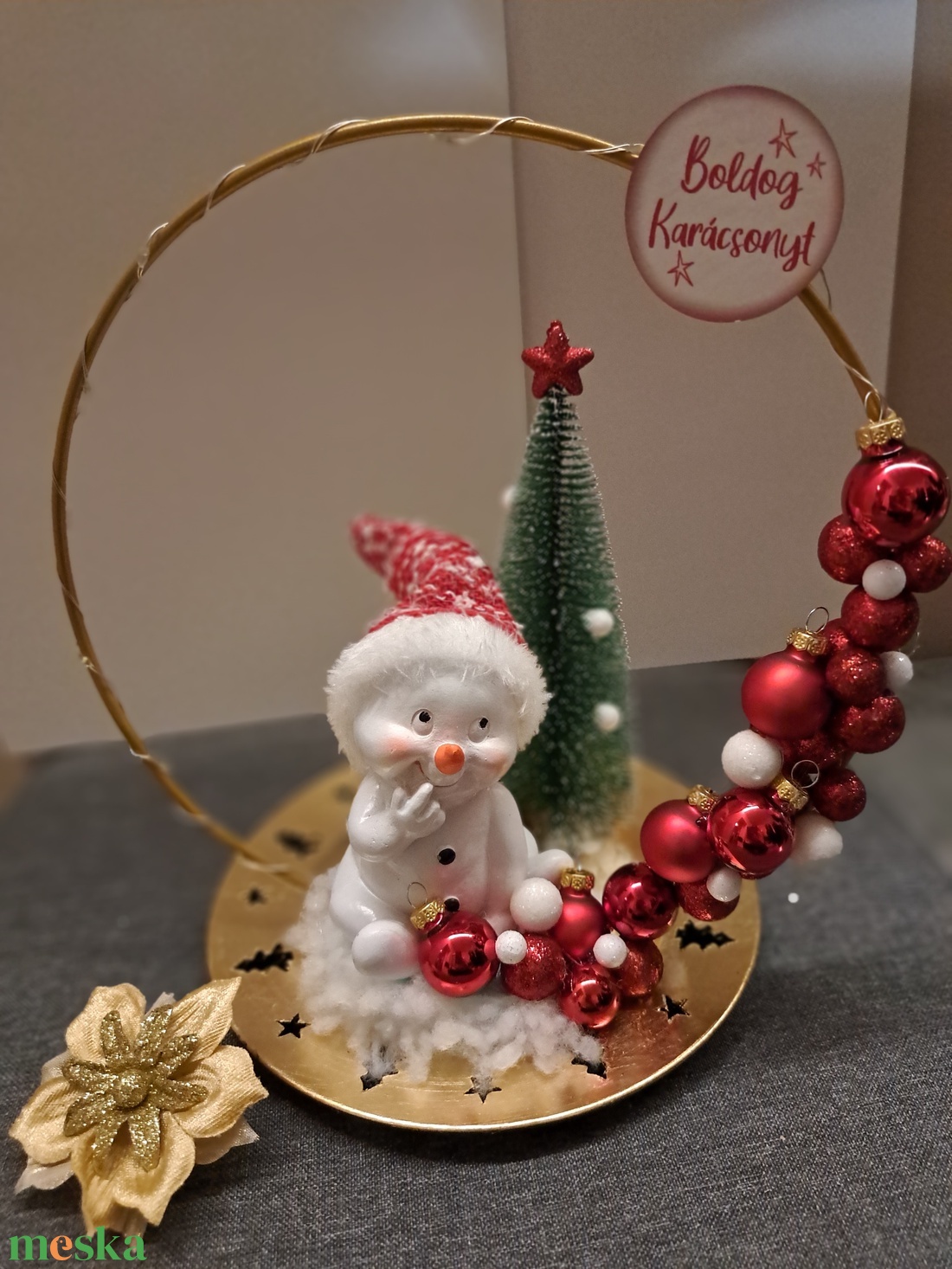 Ledes karácsonyi asztaldísz - karácsony - karácsonyi lakásdekoráció - ünnepi asztaldekoráció - Meska.hu