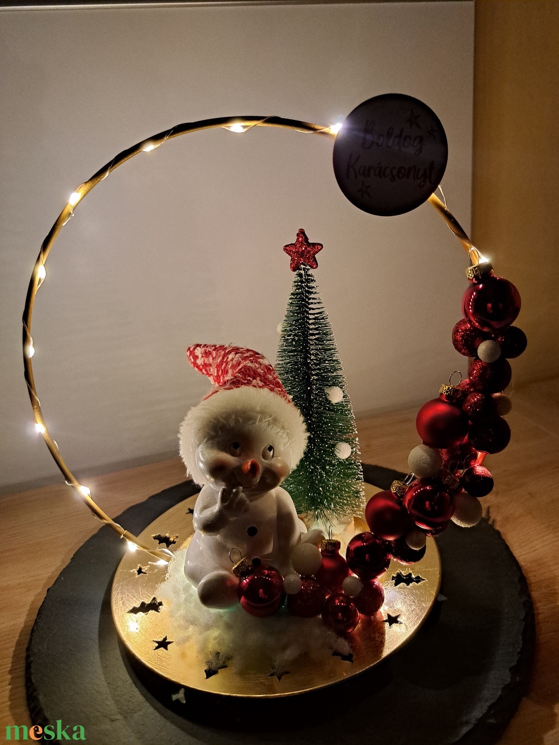Ledes karácsonyi asztaldísz - karácsony - karácsonyi lakásdekoráció - ünnepi asztaldekoráció - Meska.hu