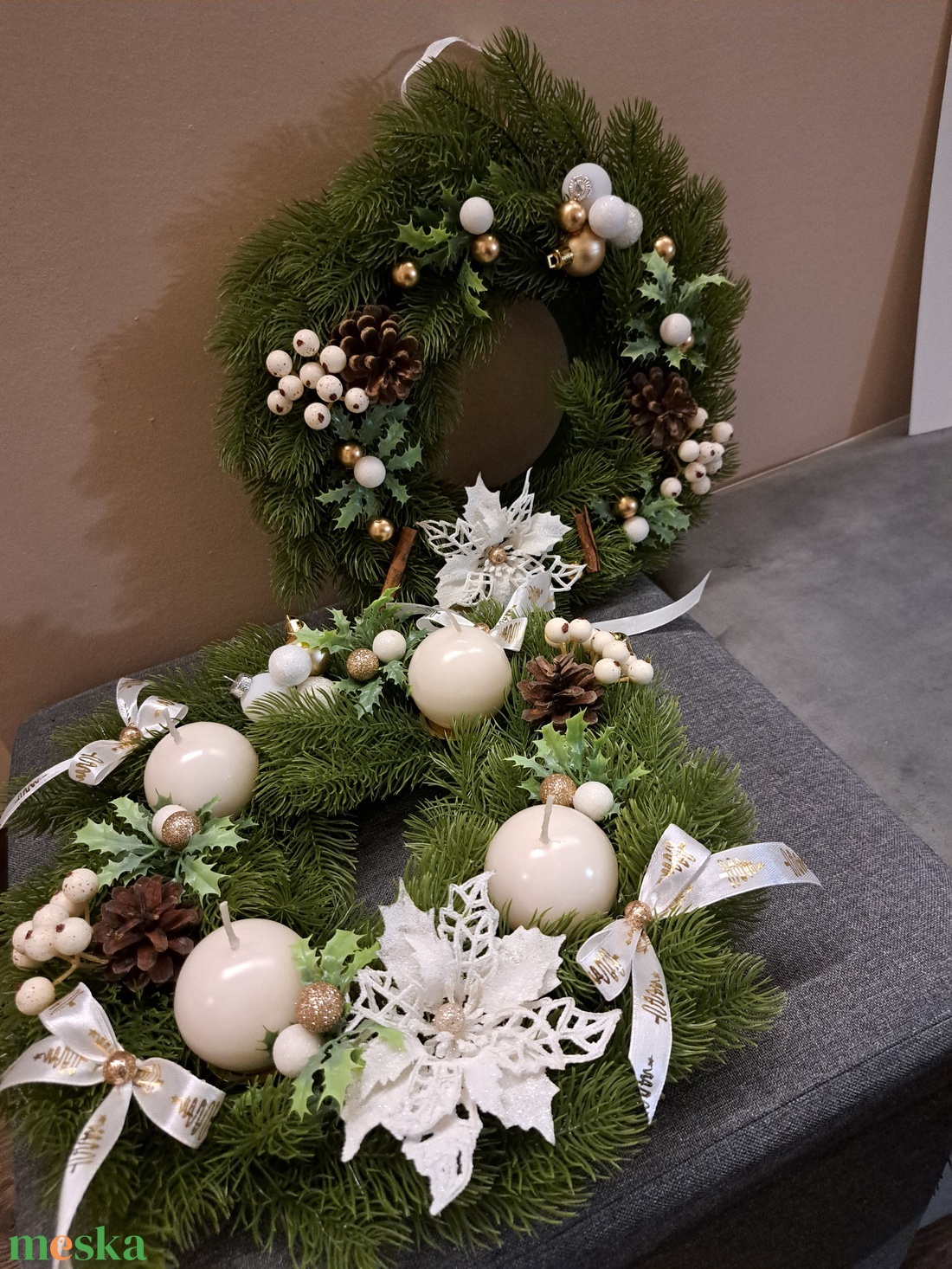 Karácsonyi kopogtató - otthon & életmód - dekoráció - ajtó- és ablak dekoráció - ajtódísz & kopogtató - Meska.hu