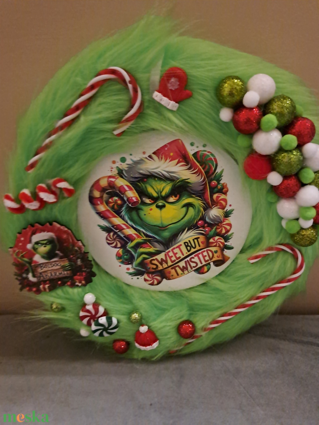 Grincses kopogtató - otthon & életmód - dekoráció - ajtó- és ablak dekoráció - ajtódísz & kopogtató - Meska.hu