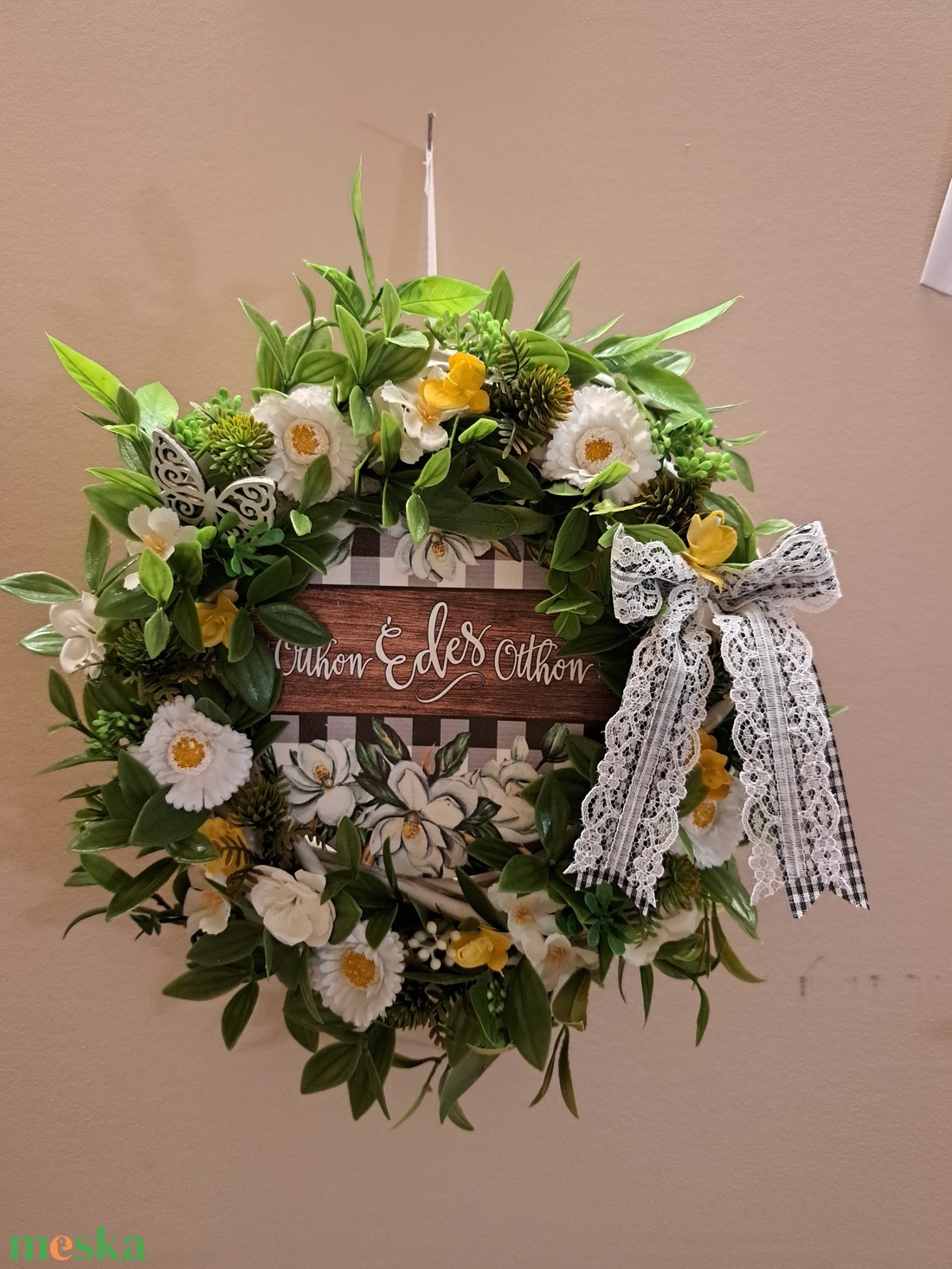 Tavaszi kopogtató - otthon & életmód - dekoráció - ajtó- és ablak dekoráció - ajtódísz & kopogtató - Meska.hu