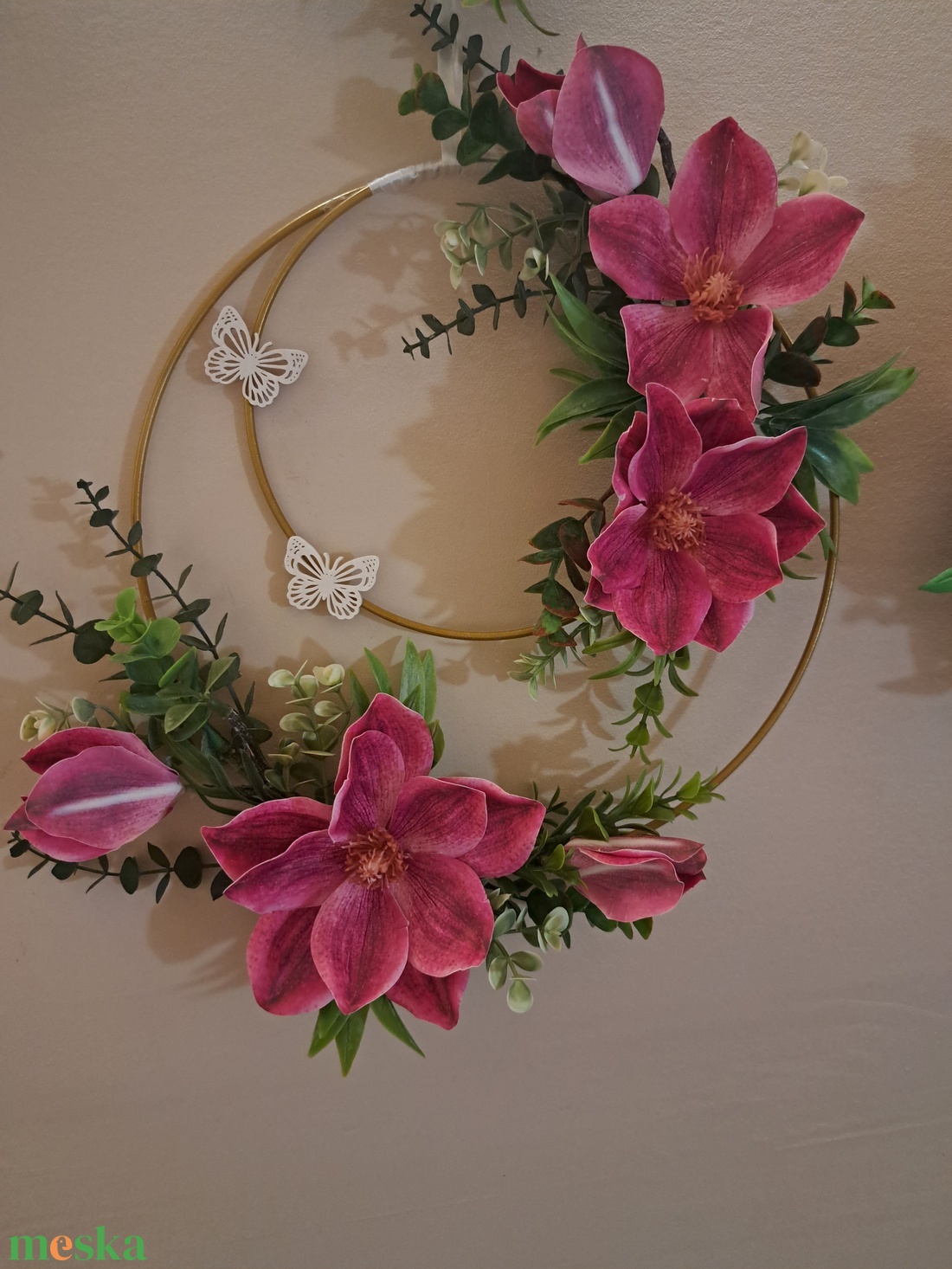 Magnóliás kopogtató - otthon & életmód - dekoráció - ajtó- és ablak dekoráció - ajtódísz & kopogtató - Meska.hu