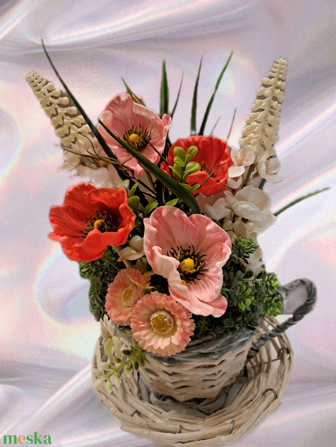 Pipacsos asztaldísz - otthon & életmód - dekoráció - asztal és polc dekoráció - asztaldísz - Meska.hu