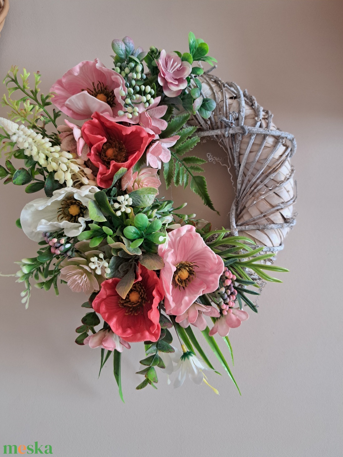 Pipacsos kopogtató - otthon & életmód - virágdekoráció - virágdíszek - dekor koszorúk, kopogtatók - Meska.hu