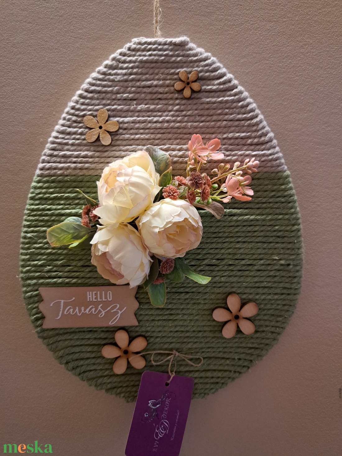 Húsvéti kopogtató - ünnepi díszek, dekorációk - húsvéti díszek és dekorációk - húsvéti ajtódísz, kopogtató - Meska.hu