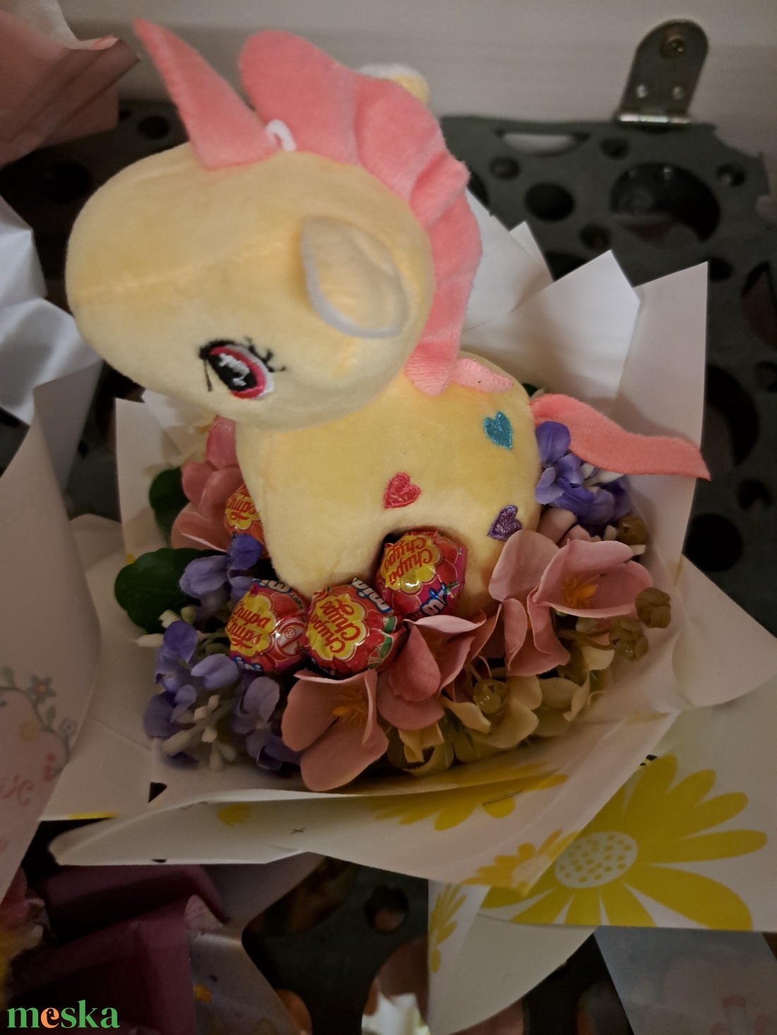 Unikornisos csokor - otthon & életmód - virágdekoráció - virágok - virágcsokor - Meska.hu