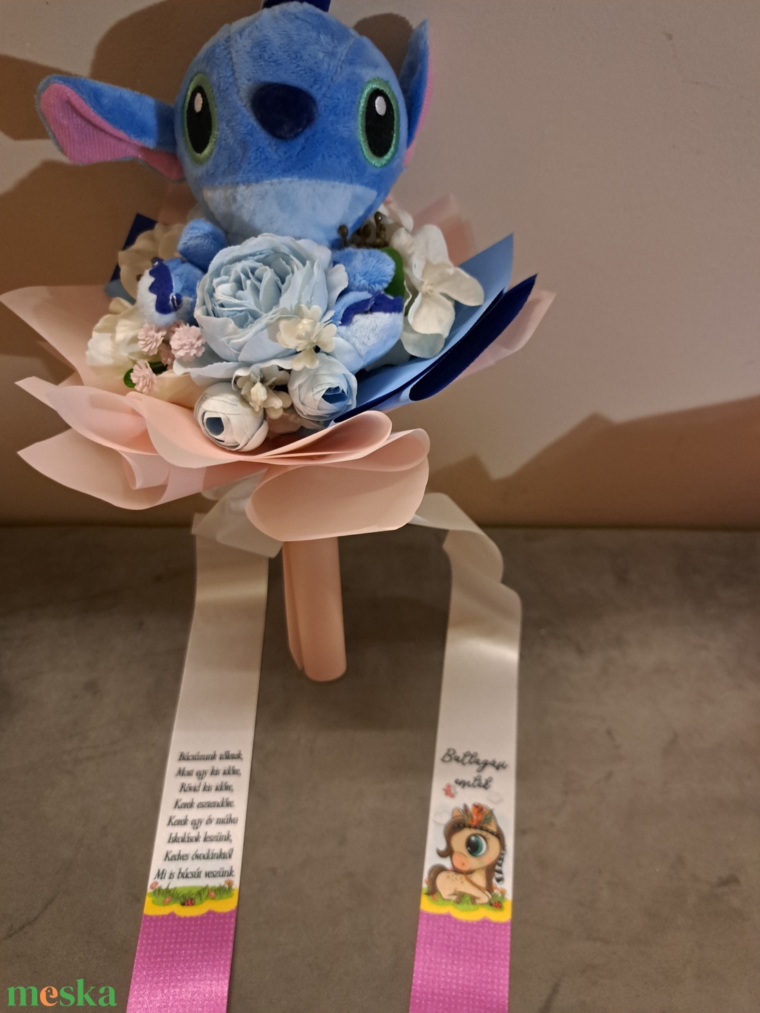 Stitch ovis csokor - otthon & életmód - virágdekoráció - virágok - virágcsokor - Meska.hu