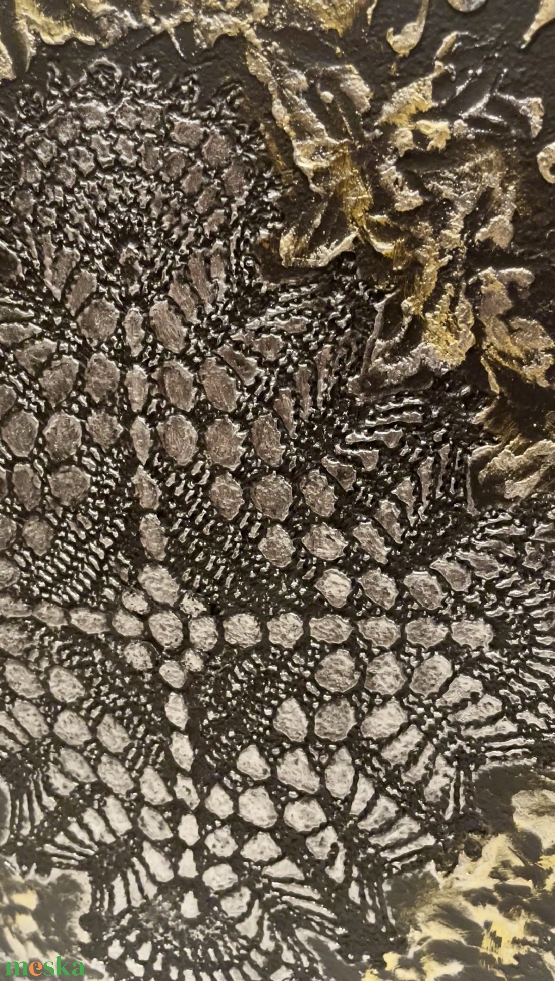 �Csipketerítő aranyban - egyedi texturált falikép - otthon & életmód - dekoráció - kép & falikép - 3d képek - Meska.hu