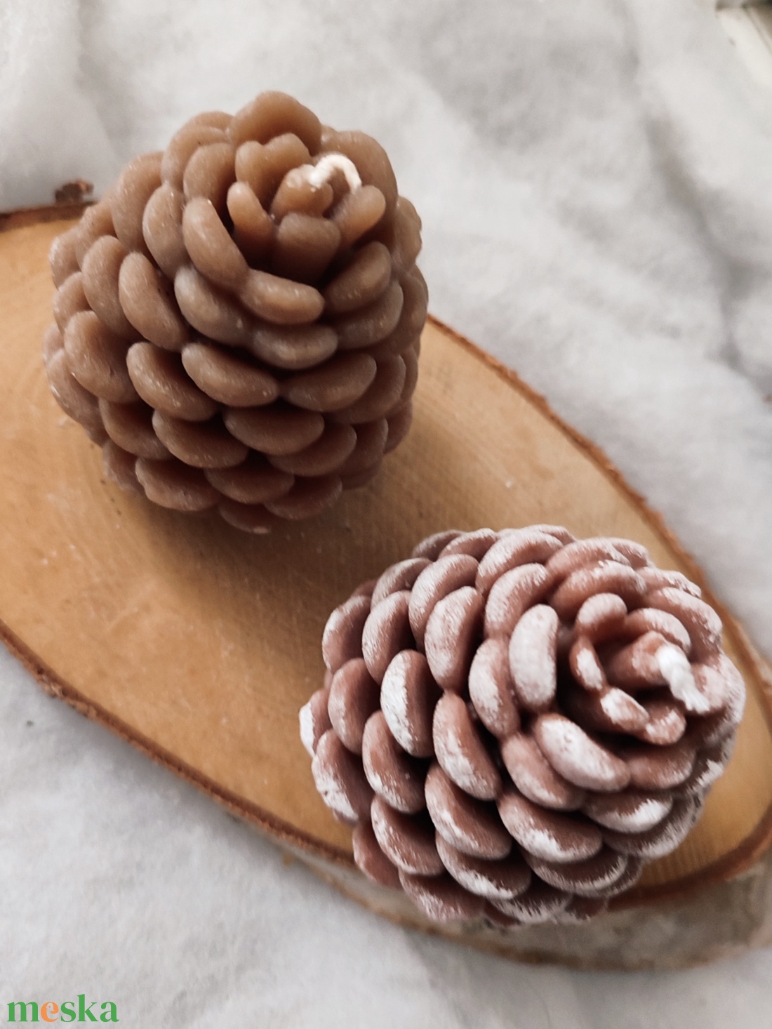 Toboz gyertya  nagy  - karácsony - karácsonyi lakásdekoráció - karácsonyi illatgyertya, mécses - Meska.hu