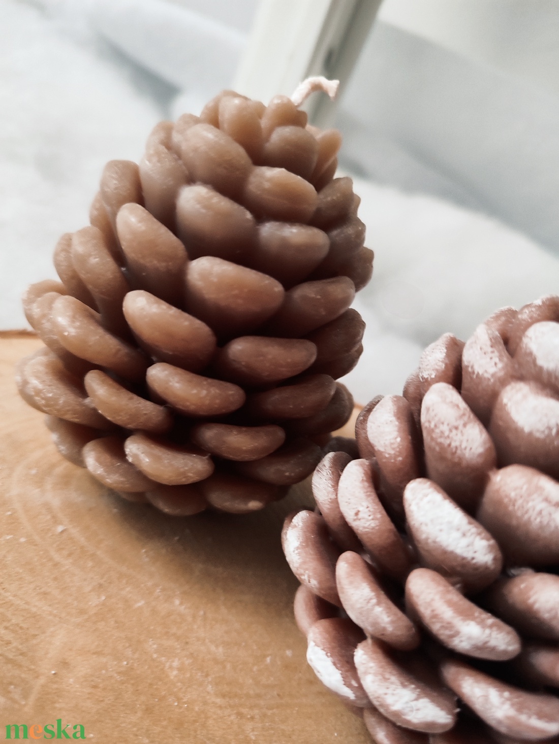 Toboz gyertya  nagy  - karácsony - karácsonyi lakásdekoráció - karácsonyi illatgyertya, mécses - Meska.hu