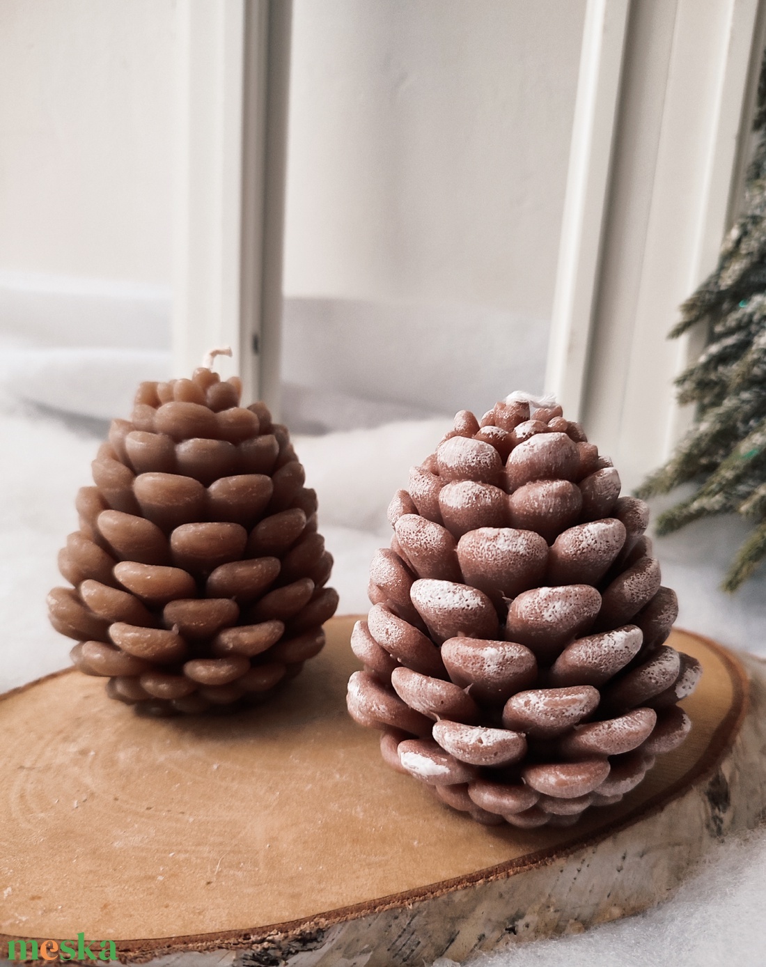 Toboz gyertya  nagy  - karácsony - karácsonyi lakásdekoráció - karácsonyi illatgyertya, mécses - Meska.hu