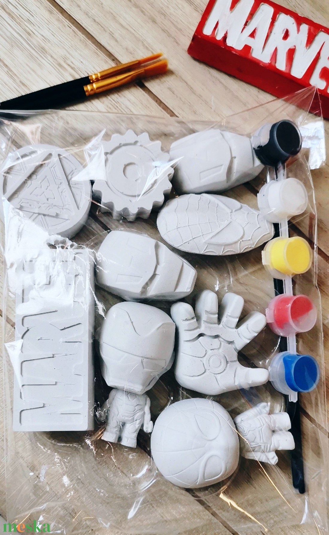 Festhető gipszfigurák szett, Marvel, Vasember , Pókember  - diy (csináld magad) - egységcsomag - Meska.hu